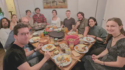 December, 2023. Left to right: Jonas Terlau, Jan Martini, external, Laura Heidiri, Janna Lendner, Randolph Helfrich, Isabel Raposo, Matthias Anwander, Michael Hahn, Neha Binish, Victoria Mair